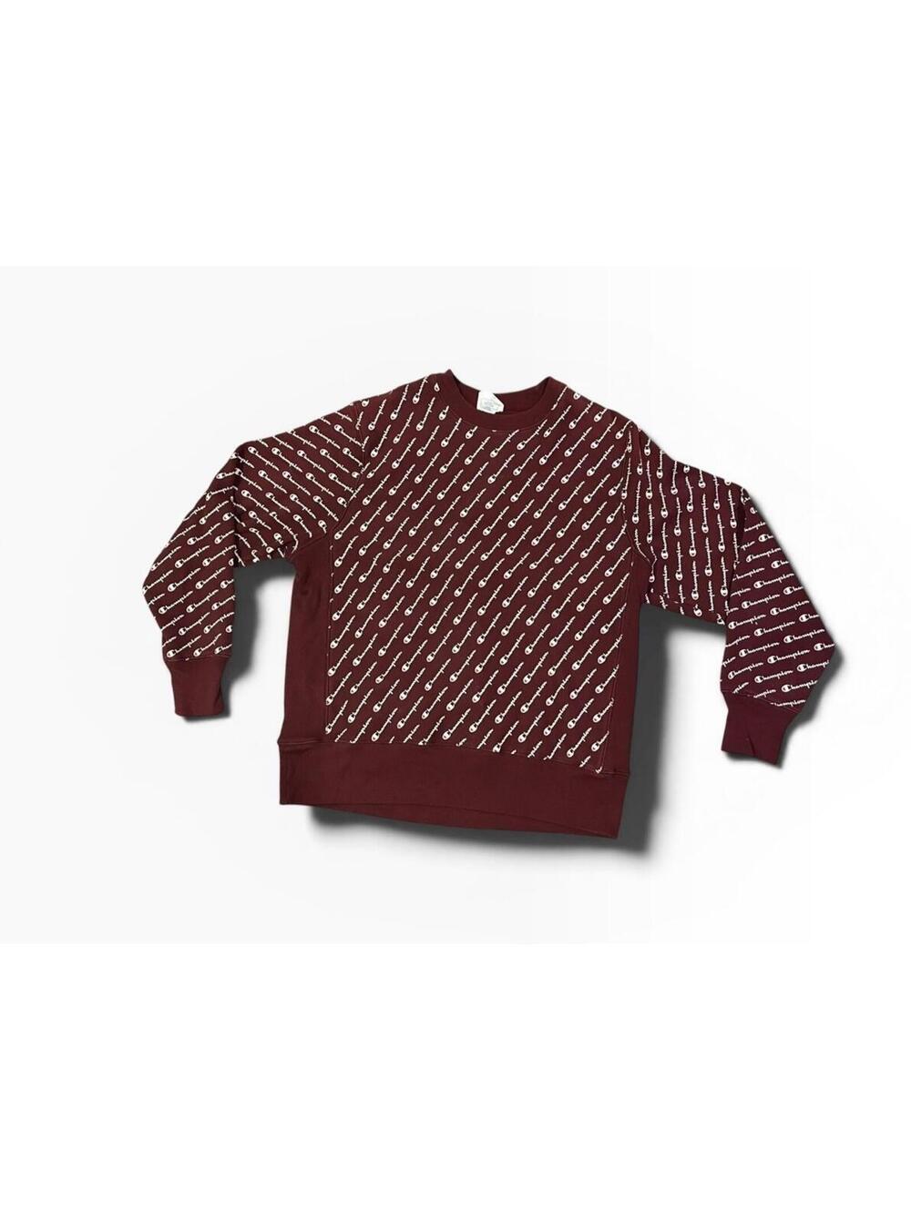 Champion Reverse Weave Crewneck Sweatshirt Men’s L Burgundy Logo